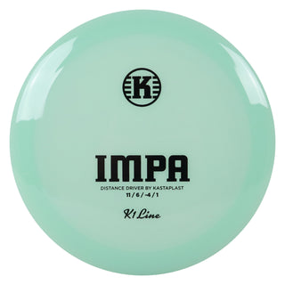 Kastaplast Disc Golf K1 Impa First Run Distance Driver 11/6/-4/1 Mint Green/Black 171 grams
