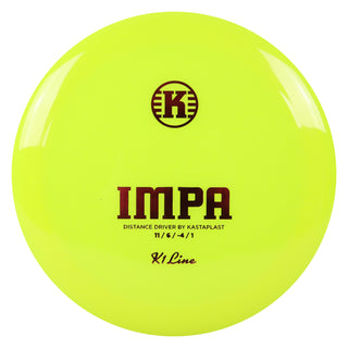 Kastaplast Disc Golf K1 Impa Distance Driver 11/6/-4/1 Yellow/Red 170 grams
