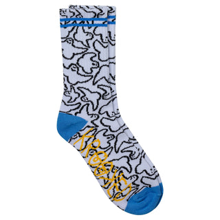 Krooked Skateboards Socks Multi Birds White/Black/Blue