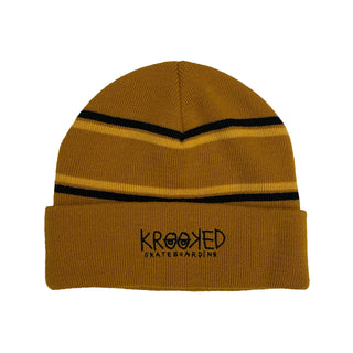 Krooked Skateboards Beanie Eyes Cuff Natural/Gold/Black