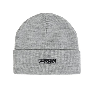 Krooked Skateboards Beanie Moonsmile Script Heather Grey