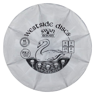 Westside Disc Golf BT Medium Burst Swan 1 Reborn Putter 3/3/-2.5/0 Grey/Black 174 grams