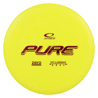 Latitude 64 Disc Golf Zero Medium Pure Putter 3/3/-1/1 Yellow/Red 173 grams