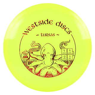 Westside Disc Golf VIP Ice Tursas Midrange 5/5/-2/1 Yellow/Red Shatter 180 grams