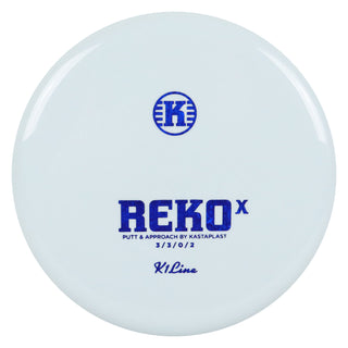 Kastaplast Disc Golf K1 Reko X Putter 3/3/0/1 Powder Blue/Blue Shapes 175 grams