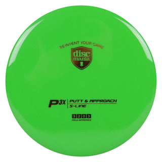 Discmania Disc Golf S-Line P3X Putter 3/2/0/3 Sage/Gold 174 grams