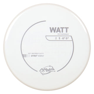 MVP Discs Sports Project Lab Coat Neutron Soft Watt Putt and Approach 2/5/-0.5/0.5 White 168 grams