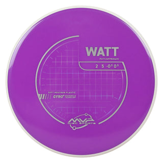 MVP Discs Sports Project Lab Coat Neutron Soft Watt Putt and Approach 2/5/-0.5/0.5 Purple 171 grams