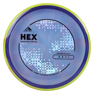 Axiom Discs Project Lab Coat Proton Hex Midrange Disc 5/5/-1/1 Purple/Yellow Red 169 grams