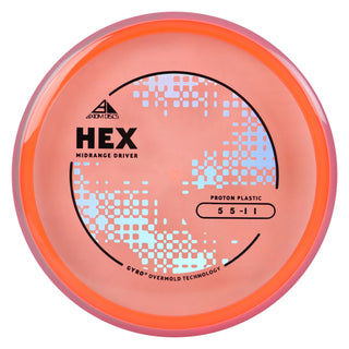 Axiom Discs Project Lab Coat Proton Hex Midrange Disc 5/5/-1/1 Orange/Pink Grey 177 grams
