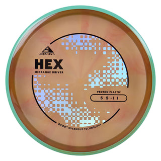 Axiom Discs Project Lab Coat Proton Hex Midrange Disc 5/5/-1/1 Burnt Orange/Teal 177 grams