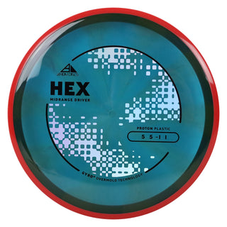 Axiom Discs Project Lab Coat Proton Hex Midrange Disc 5/5/-1/1 Turquoise/Red 173 grams
