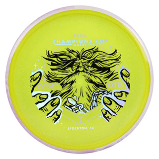 Axiom Disc Golf OTB Open 2025 Champions Cup Particle Glow Proton Hex 5/5/-1/1 DayGlo/White Purple 177 grams