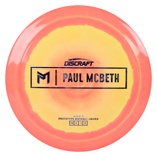 Discraft Disc Golf Paul McBeth Prototype ESP Ares Distance Driver 12/6/-1/2 Pink Yellow/Blue Camo 165g
