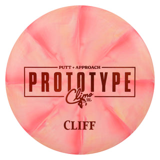 Climo Disc Golf Prototype Swirled Trophy Line Cliff Putt and Approach 2/3/-1/0 Red/Orange 174g