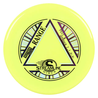 Streamline Disc Golf Neutron Range Putter 2/1/-0.5/0.5 Yellow/Indigo Purple 168 grams
