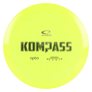 Latitude 64 Disc Golf Opto Compass Midrange 5/5/0/1 Yellow/Gold Swedish Stamp 179 grams