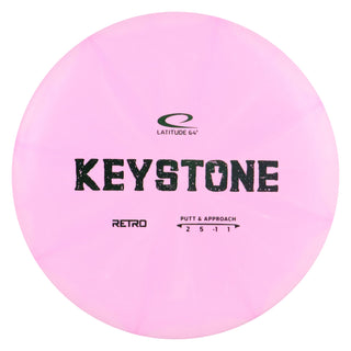 Latitude 64 Disc Golf Retro Burst Keystone Putter 2/5/-1/1 Pink/Green 175 grams