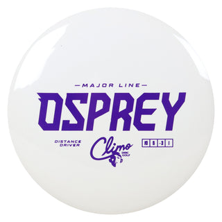 Climo Disc Golf Major Line Osprey Distance Driver 10/6/-3/1 White/Purple 171 grams