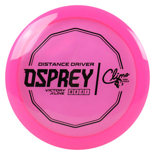 Climo Disc Golf Victory Line Osprey Distance Driver 10/6/-3/1 Pink/Black 166 grams