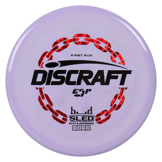 Discraft Disc Golf First Run ESP Sled Putt and Approach 3/2/-1/2 Purple/Black 179g