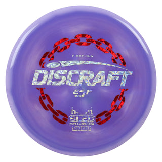 Discraft Disc Golf First Run ESP Sled Putt and Approach 3/2/-1/2 Royal Purple/Holo Circles 178g