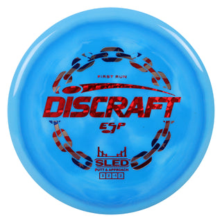 Discraft Disc Golf First Run ESP Sled Putt and Approach 3/2/-1/2 Blue/Red Shatter 178g