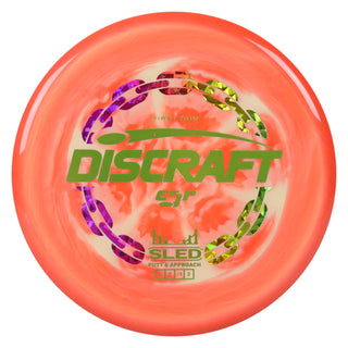 Discraft Disc Golf First Run ESP Sled Putt and Approach 3/2/-1/2 Orange Lime/Olive 177g