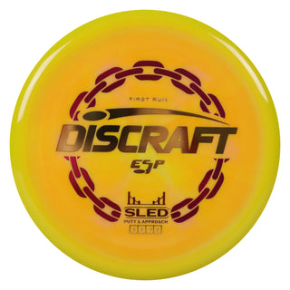 Discraft Disc Golf First Run ESP Sled Putt and Approach 3/2/-1/2 Moss Orange/Gold 176g