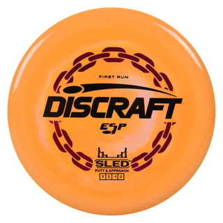 Discraft Disc Golf First Run ESP Sled Putt and Approach 3/2/-1/2 Orange/Black 175g