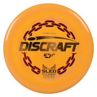 Discraft Disc Golf First Run ESP Sled Putt and Approach 3/2/-1/2 Orange/Gold 175g