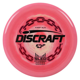 Discraft Disc Golf First Run ESP Sled Putt and Approach 3/2/-1/2 Light Red/Black 175g