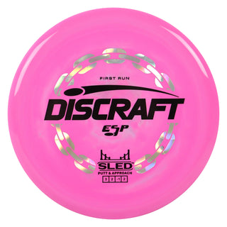 Discraft Disc Golf First Run ESP Sled Putt and Approach 3/2/-1/2 Pink/Black 176g