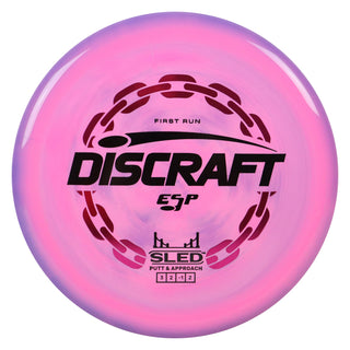 Discraft Disc Golf First Run ESP Sled Putt and Approach 3/2/-1/2 Pink Purple/Black 175g