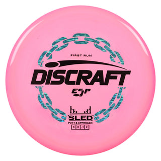 Discraft Disc Golf First Run ESP Sled Putt and Approach 3/2/-1/2 Pink Peach/Black 178g