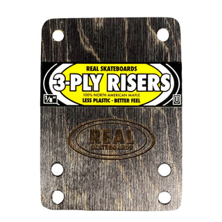 Real Skateboard Risers Wood 3-Ply Universal Truck Fit 1/8" (Pair) Maple