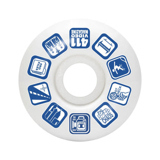 411VM Skateboard Wheels Icons Filmer Style 58mm 80A Soft Hardness White