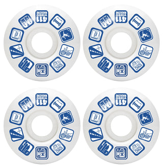 411VM Skateboard Wheels Icons Filmer Style 58mm 80A Soft Hardness White