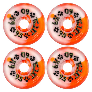 Dogtown Skateboard Wheels 60mm K-9 80's 95A Orange/White Swirl Old School