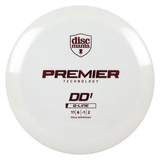 Discmania Disc Golf Premier Q-Line DD1 Distance Driver 11/6/-1/2 White/Burgundy 173 grams