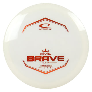 Latitude 64 Disc Golf Royal Clear Brave Fairway Driver 7/6/-1/2 White/Orange 173 grams