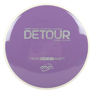 MVP Discs Sports Project Lab Coat James Conrad Neutron Detour Midrange 5/5/-2/1 Slate Purple 178 grams