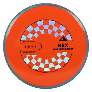 Axiom Discs Project Lab Coat Neutron Hex Midrange Disc 5/5/-1/1 Orange/Blue Red 174 grams