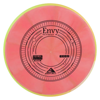 Axiom Disc Golf Cosmic Electron Envy Putter 3/3/0/2 Light Red/Yellow 171 grams
