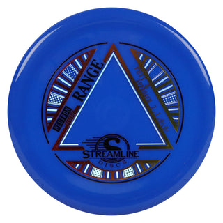 Streamline Disc Golf Neutron Range Putter 2/1/-0.5/0.5 Dark Blue/Red Gold 175 grams