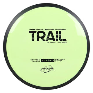 MVP Disc Golf James Conrad Neutron Trail Distance Driver 10/5/-1/1 Pastel Yellow 173 grams