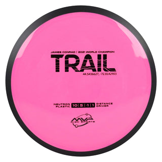MVP Disc Golf James Conrad Neutron Trail Distance Driver 10/5/-1/1 Pink 173 grams