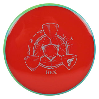 Axiom Disc Golf Neutron Hex Midrange Driver 5/5/-1/1 Red/Teal Yellow 174 grams