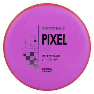 Axiom Disc Golf Simon Line Electron Soft Lizotte Pixel Putter 2/4/0/0.5 Purple/Red 175 grams