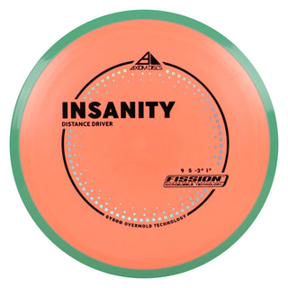 Axiom Discs Project Lab Coat Fission Insanity Distance Driver 9/5/-2.5/1.5 Peach/Teal 161 grams